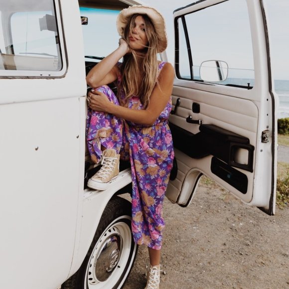 Brand New Women's Purple Floral Jumpsuit - Picture 3 of 5